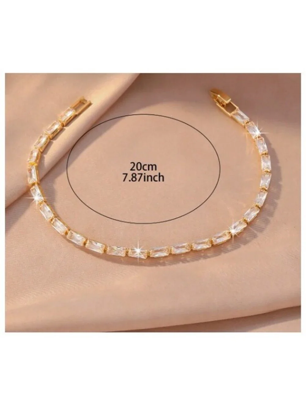 Radiant cut tennis - Bracelet - Gold - CZs - 4mm 7.87